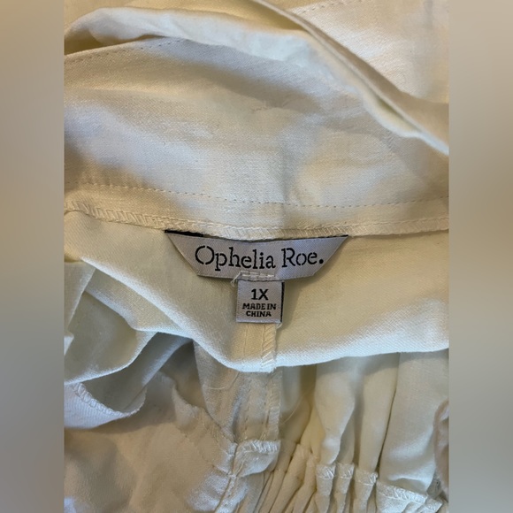 NWT Ophelia Roe linen blend ivory high waist with pockets - Picture 2 of 4